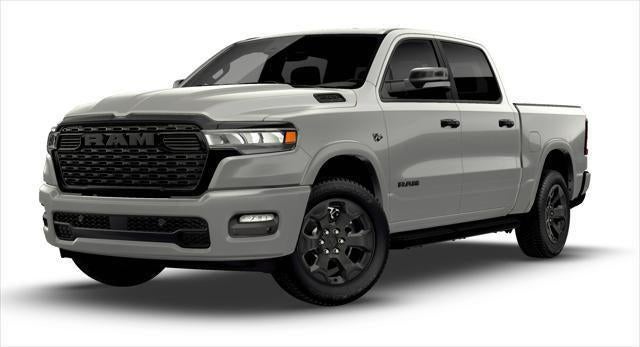 2026 RAM Ram 1500 RAM 1500 BIG HORN CREW CAB 4X4 5'7' BOX in Silver Zynith Exterior Paint — front three-quarter view