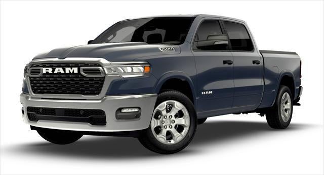2026 RAM Ram 1500 RAM 1500 BIG HORN CREW CAB 4X4 6'4' BOX in Forged Blue Metallic Exterior Paint — front three-quarter view